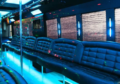30-Passenger Party Bus interior